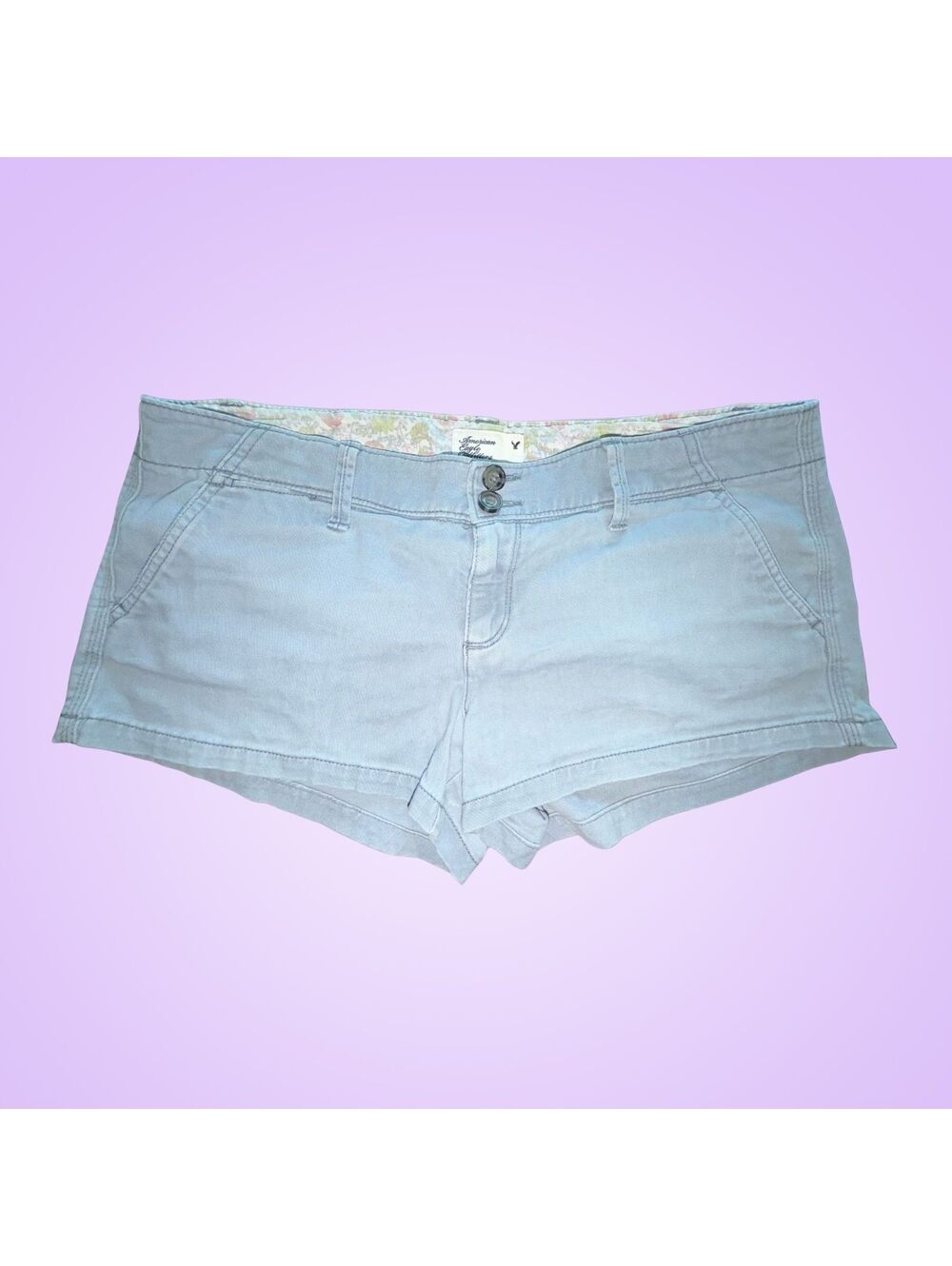 American Eagle Low-Rise Double-Button Chino Shorts | Women’s Size 8